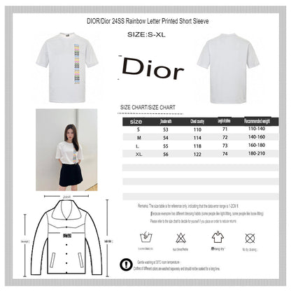 T-shirt Dior - Logo vertical multicolore