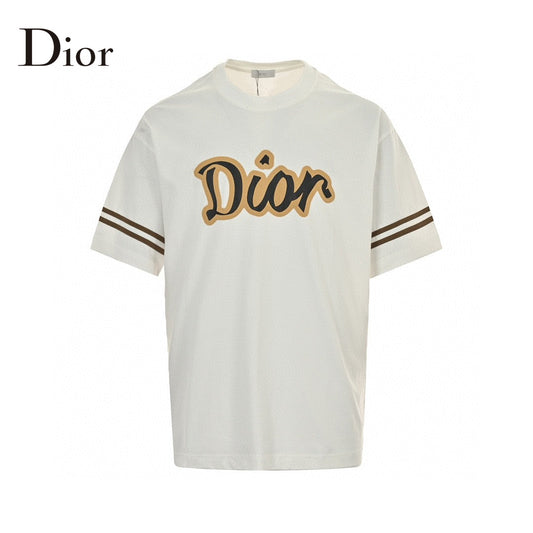T-shirt Dior blanc et marron