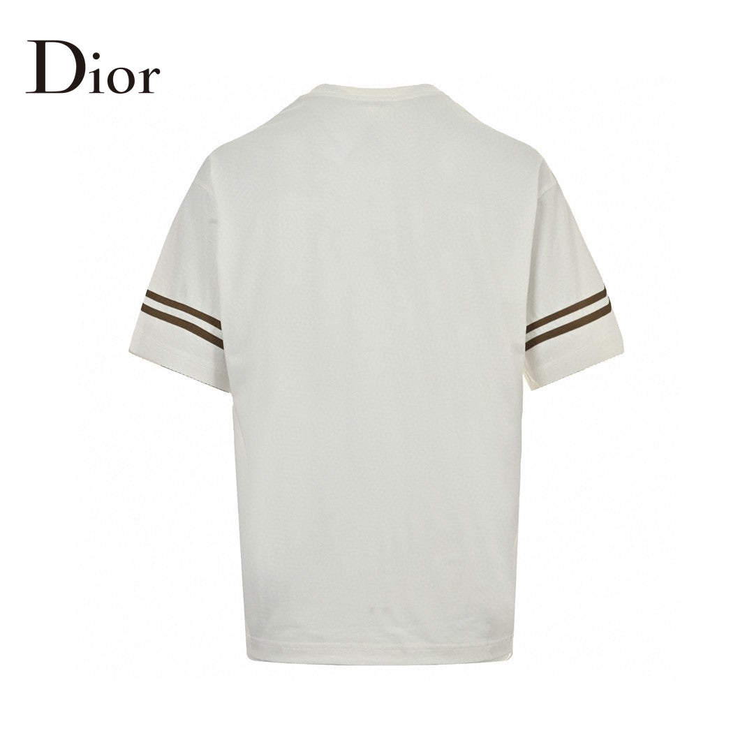 T-shirt Dior blanc et marron