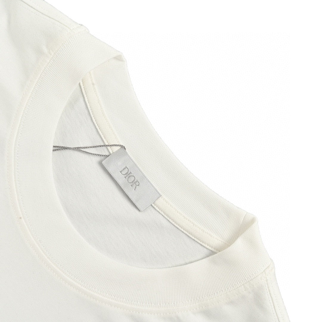 T-shirt Dior blanc et marron