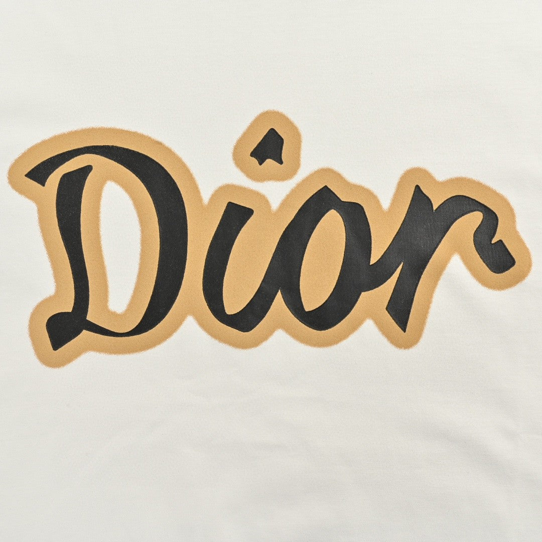 T-shirt Dior blanc et marron