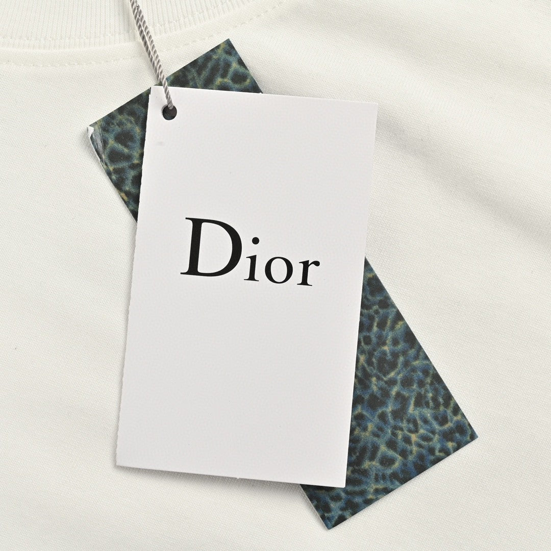 T-shirt Dior blanc et marron