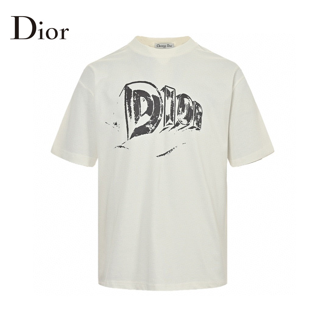 T-shirt blanc Dior avec logo audacieux