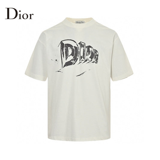 T-shirt blanc Dior avec logo audacieux