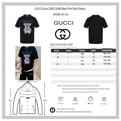 T-shirt noir Gucci à motif ours