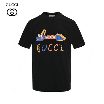 T-shirt noir Gucci à motif dragon