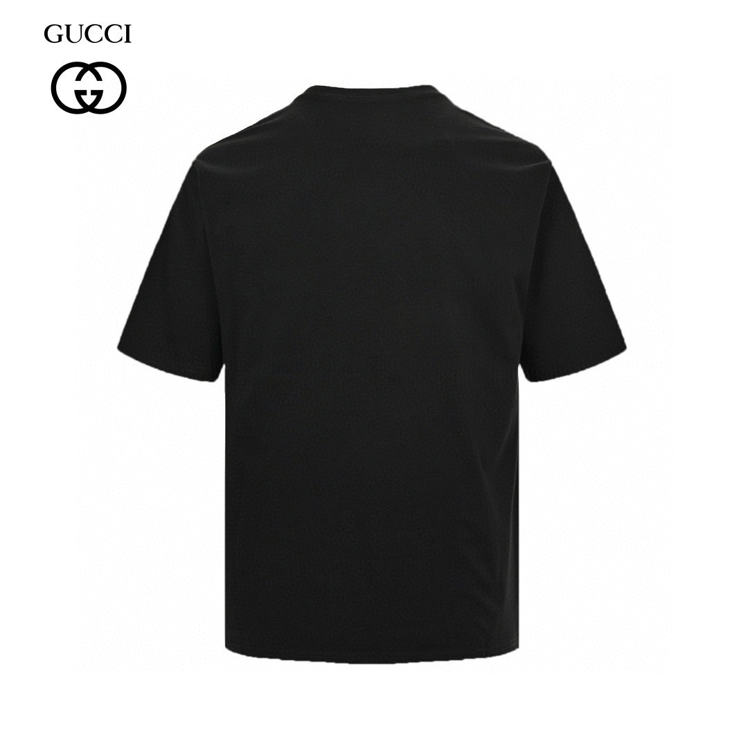 T-shirt Gucci avec logo vache de dessin animé (noir)