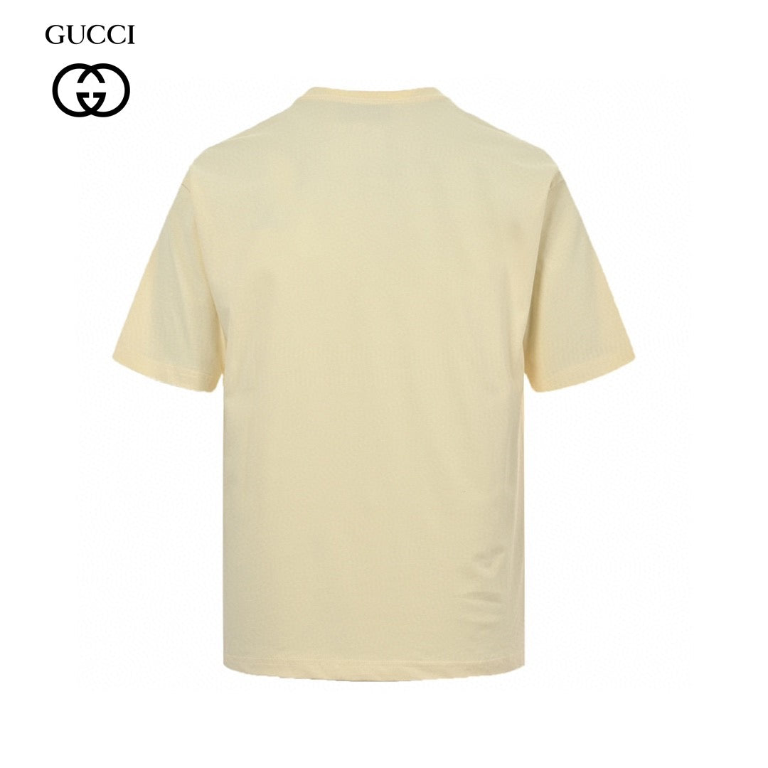 T-shirt Gucci avec logo vache de dessin animé (crème)