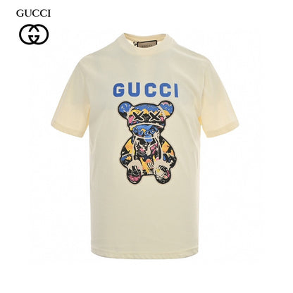 T-shirt Gucci crème avec motif ours