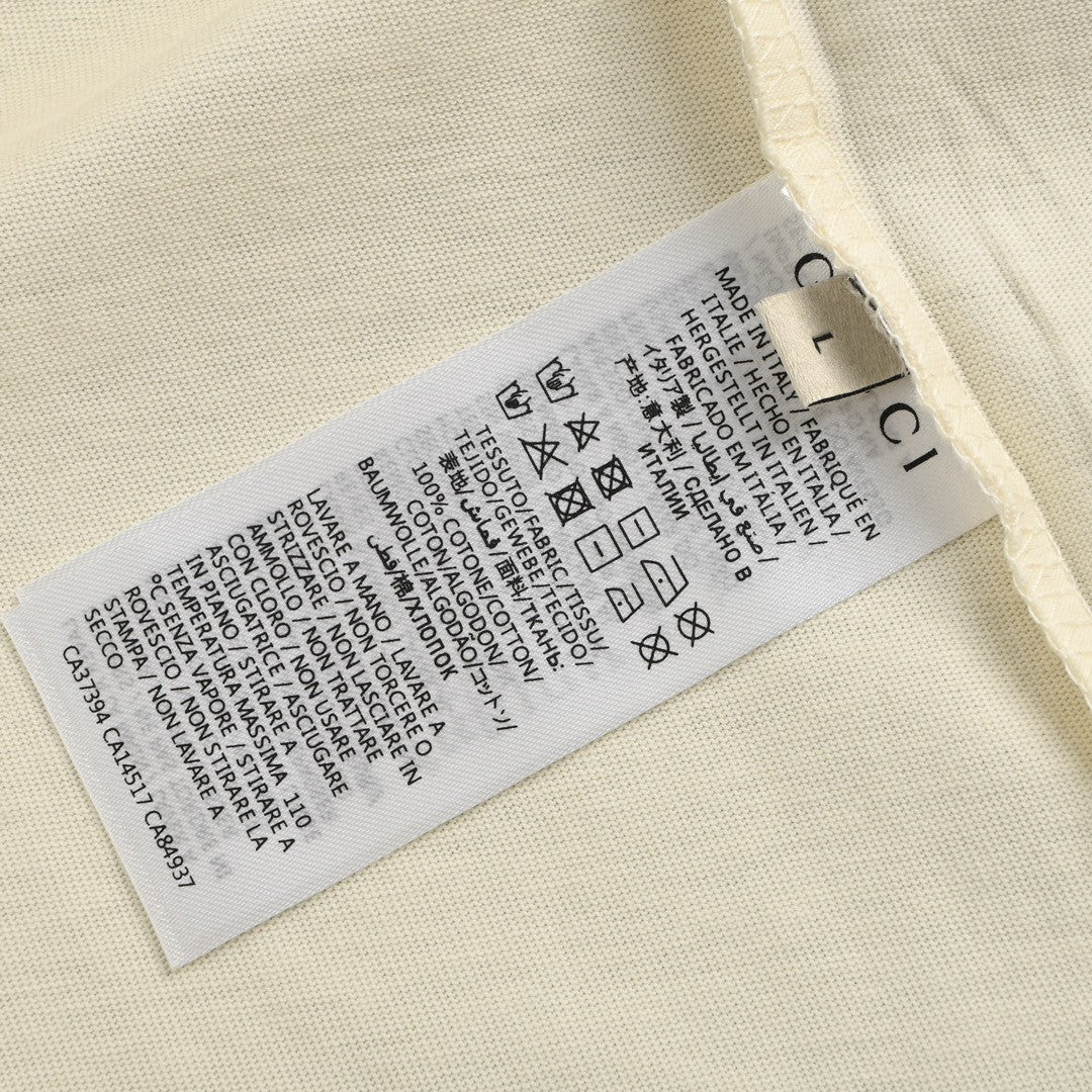 T-shirt Gucci crème avec dessin de dragon