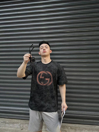 T-shirt Gucci à logo vieilli (noir)