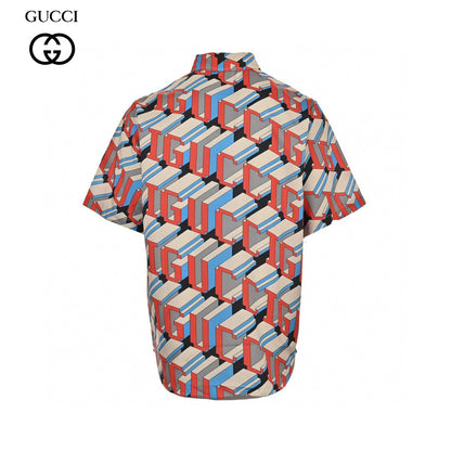 Chemise Gucci à imprimé logo géométrique