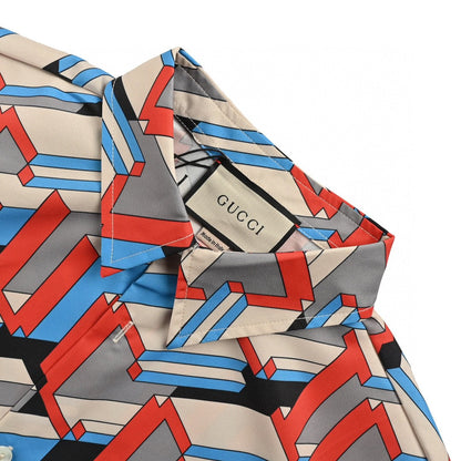 Chemise Gucci à imprimé logo géométrique