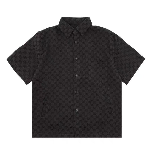 Chemise Gucci GG Monogram noire à manches courtes