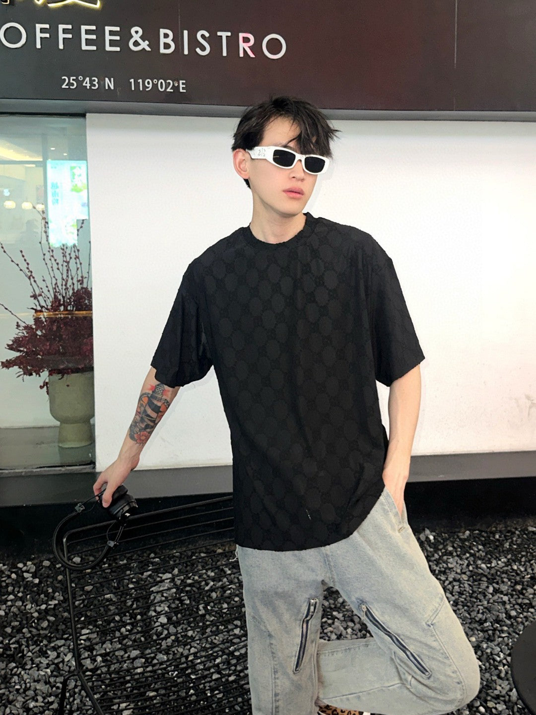 T-shirt Gucci à motif GG (noir)