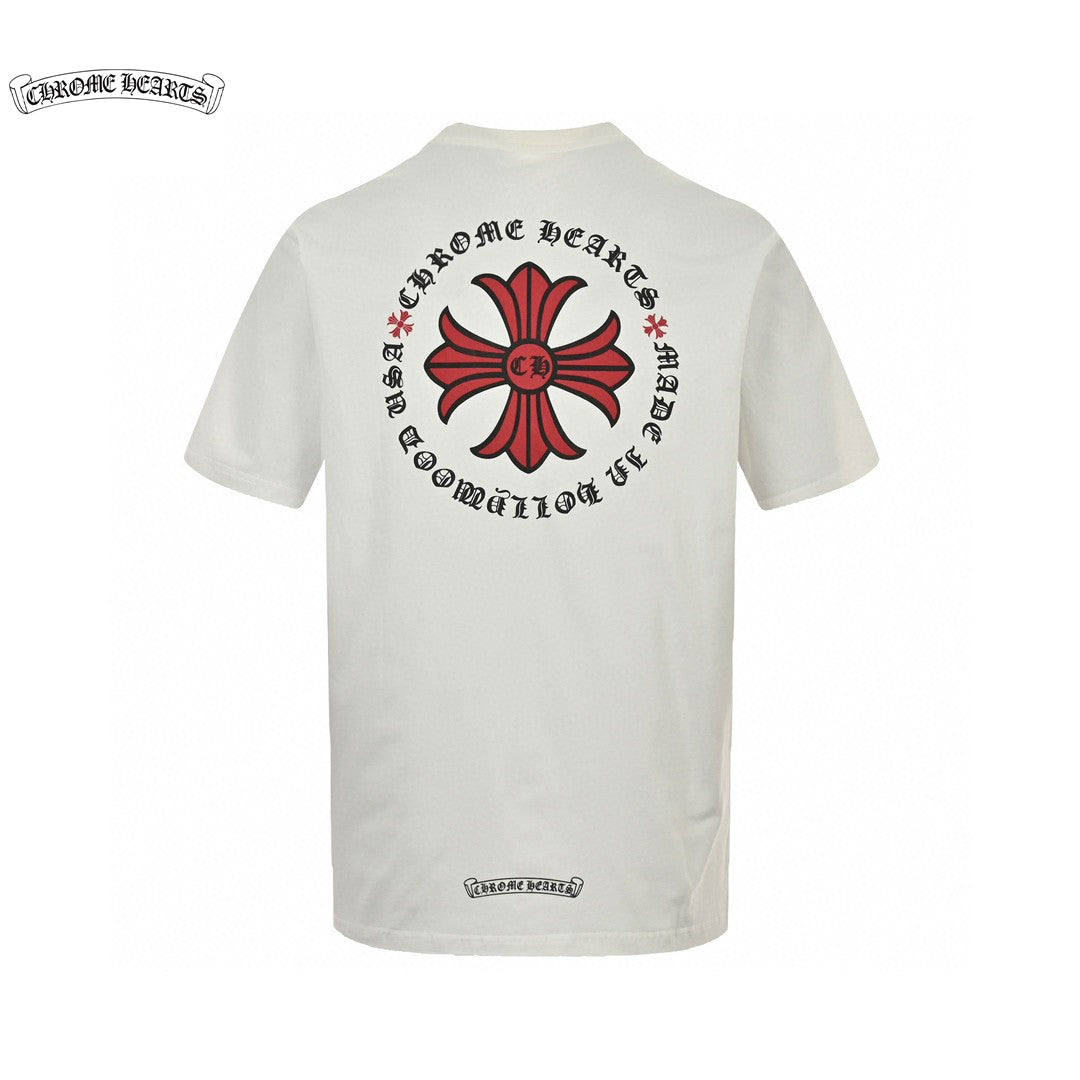 T-shirt blanc Gucci à poche et motif floral en forme de cœur