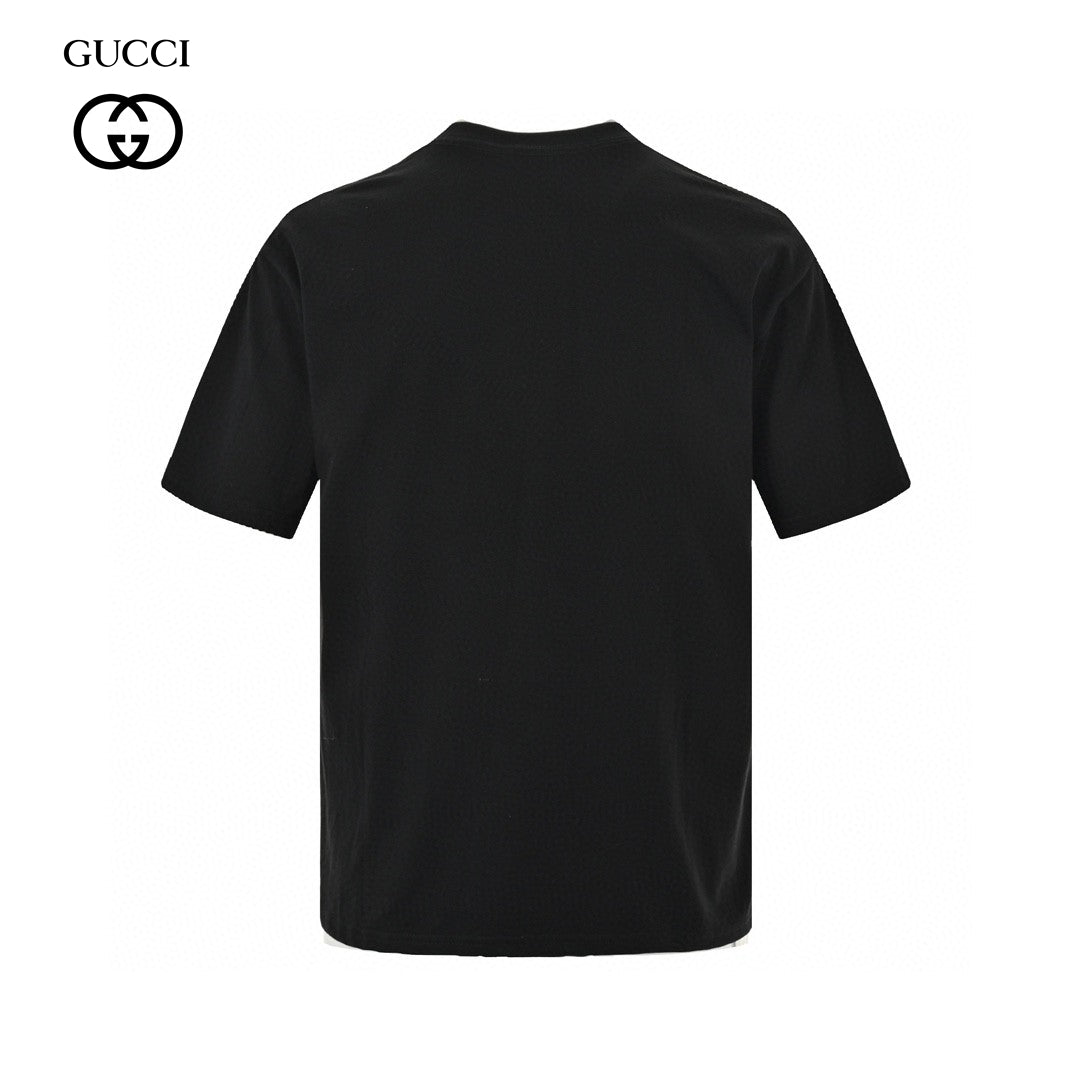 T-shirt noir Gucci à motif GG entrelacé