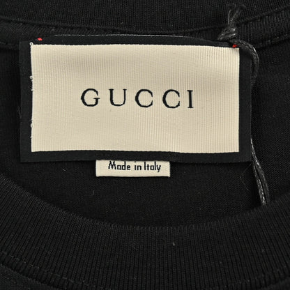 T-shirt noir Gucci à motif GG entrelacé