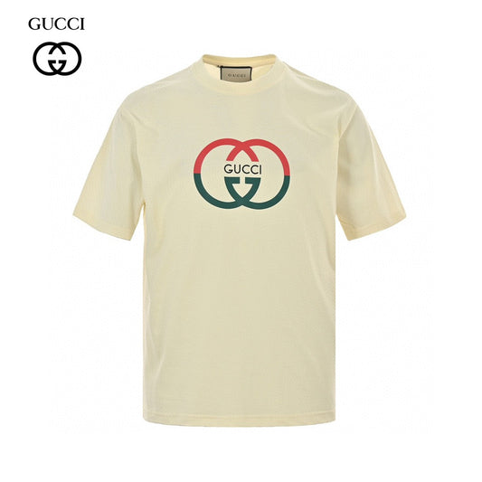 T-shirt crème Gucci à motif GG entrelacé