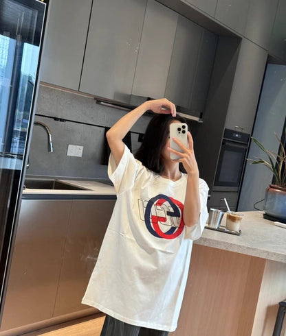 T-shirt Gucci à motif GG entrelacé - Blanc