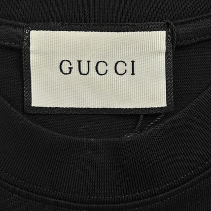 T-shirt noir Gucci à logo G multicolore entrelacé 
