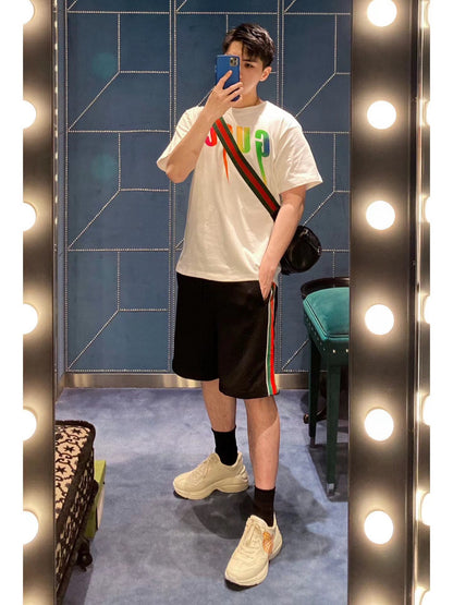 T-shirt Gucci Rainbow Lightning (blanc)