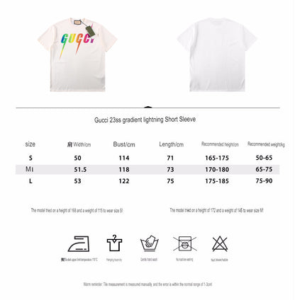 T-shirt Gucci Rainbow Lightning (blanc)