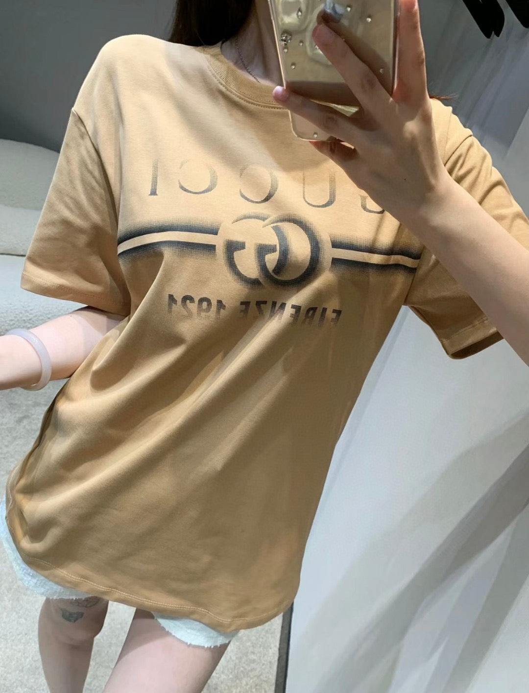T-shirt Gucci beige avec logo Firenze 1921