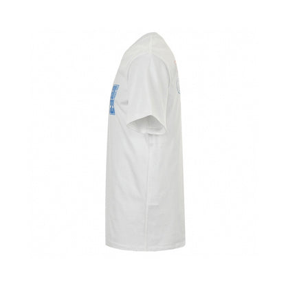 T-shirt blanc Gucci avec écusson logo vertical bleu