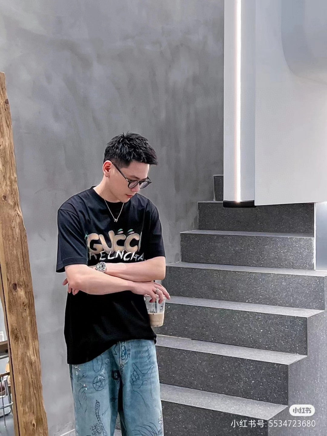 T-shirt Gucci x Balenciaga (Noir)