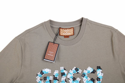 T-shirt kaki GUCCI x BALENCIAGA à logo floral