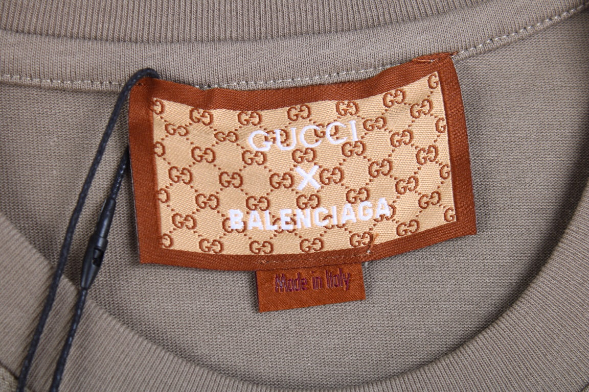 T-shirt kaki GUCCI x BALENCIAGA à logo floral