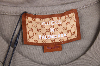 T-shirt kaki GUCCI x BALENCIAGA à logo floral