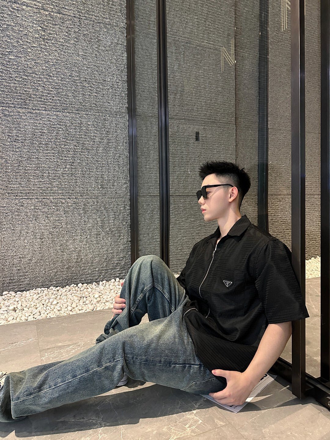 Chemise zippée Prada