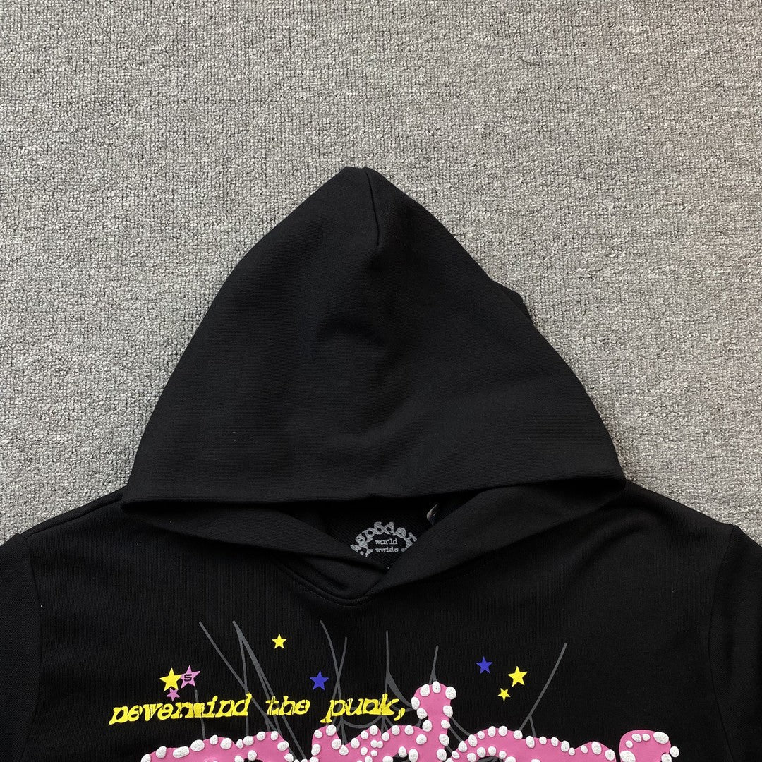 SP5DER P*NK V2 SWEAT À CAPUCHE NOIR