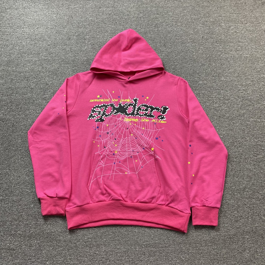 SP5DER P*NK V2 SWEAT À CAPUCHE ROSE