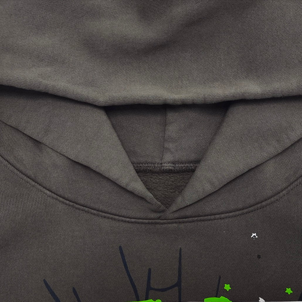 SP5DER WAIT WEB SWEAT À CAPUCHE GRIS ARDOISE