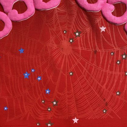 SP5DER WORLDWIDE RED ANGEL NUMÉRO 555 SWEAT À CAPUCHE ROUGE