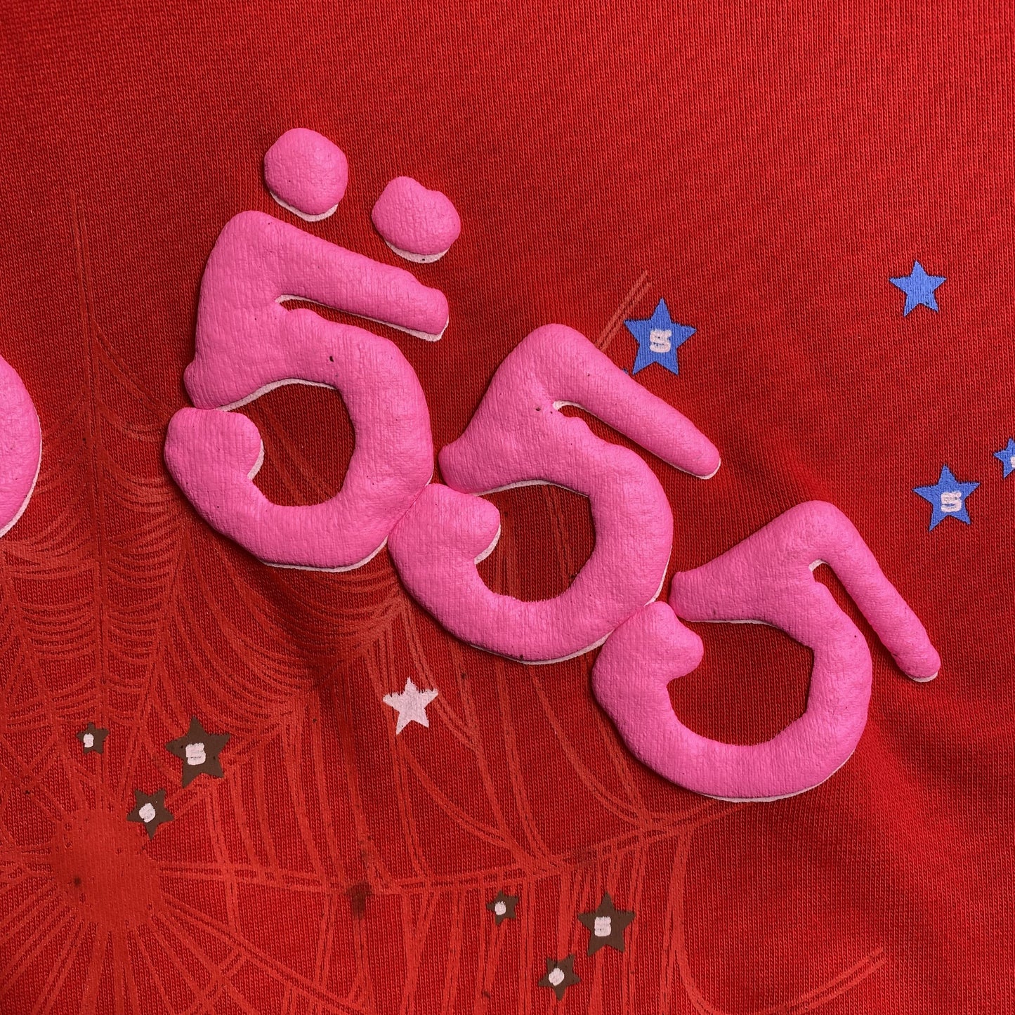 SP5DER WORLDWIDE RED ANGEL NUMÉRO 555 SWEAT À CAPUCHE ROUGE