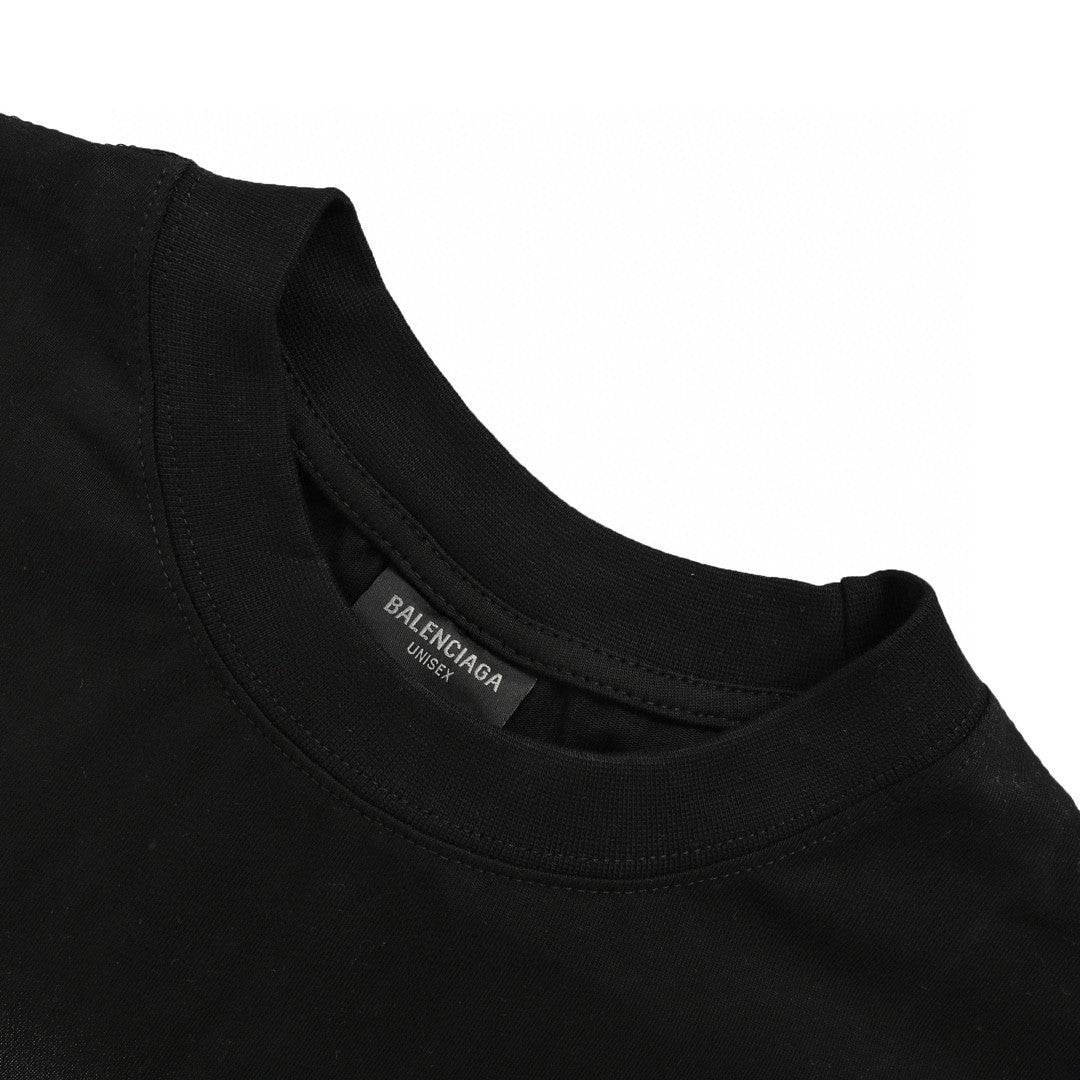 T-shirt Balenciaga à imprimé logo intégral (noir)