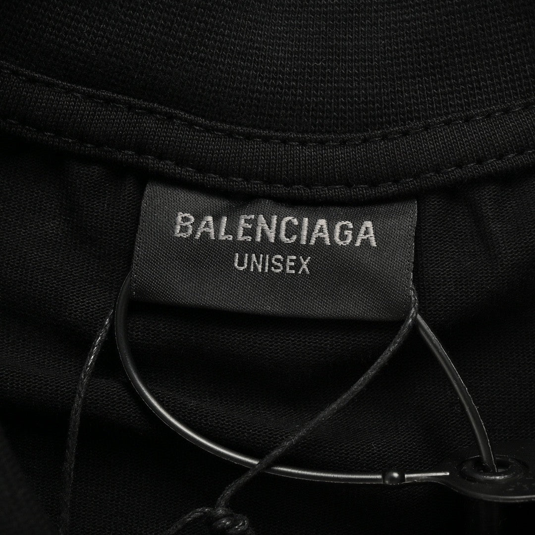 T-shirt Balenciaga à imprimé logo intégral (noir)