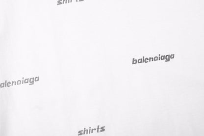 T-shirt Balenciaga à logo imprimé intégral - Blanc