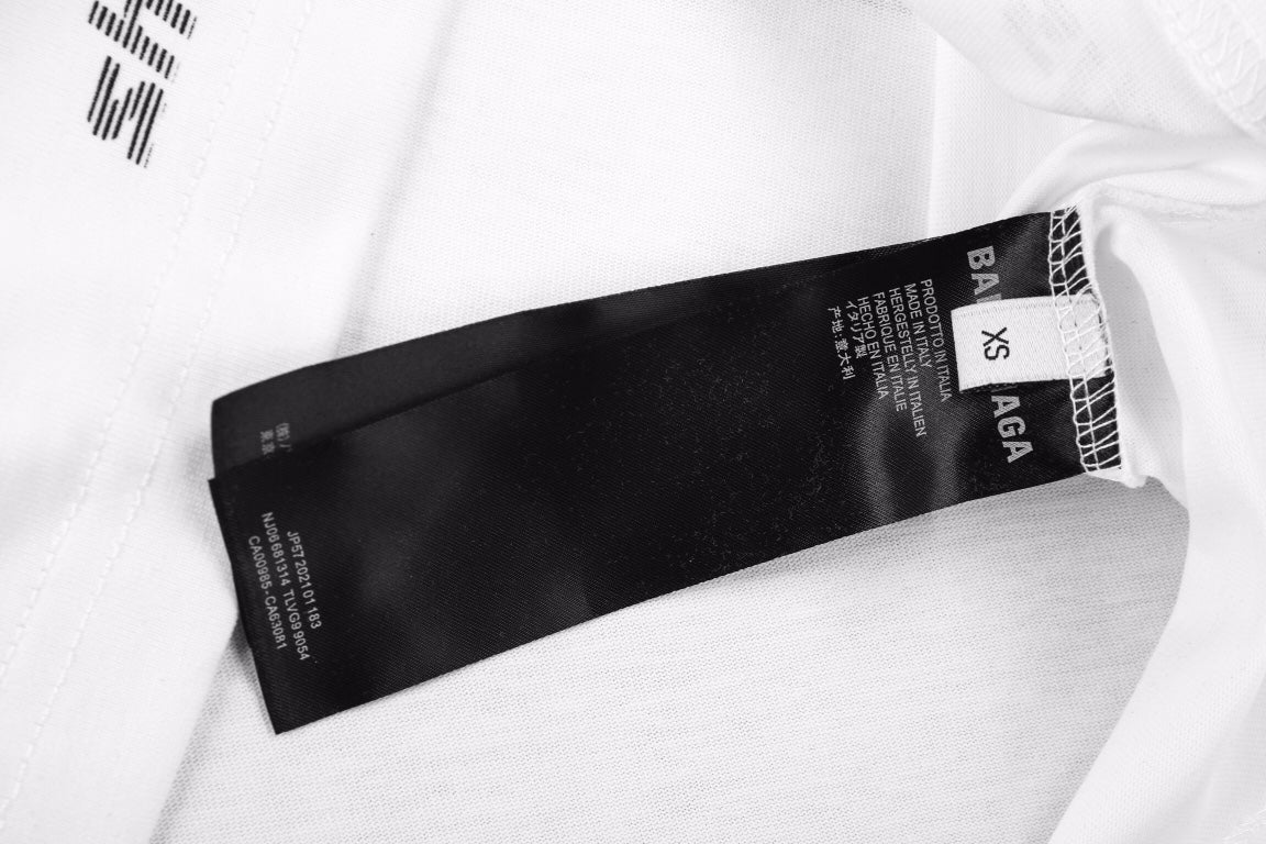 T-shirt Balenciaga à logo imprimé intégral - Blanc