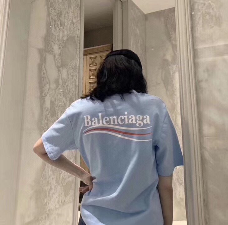 T-shirt Balenciaga à logo basique - Bleu clair