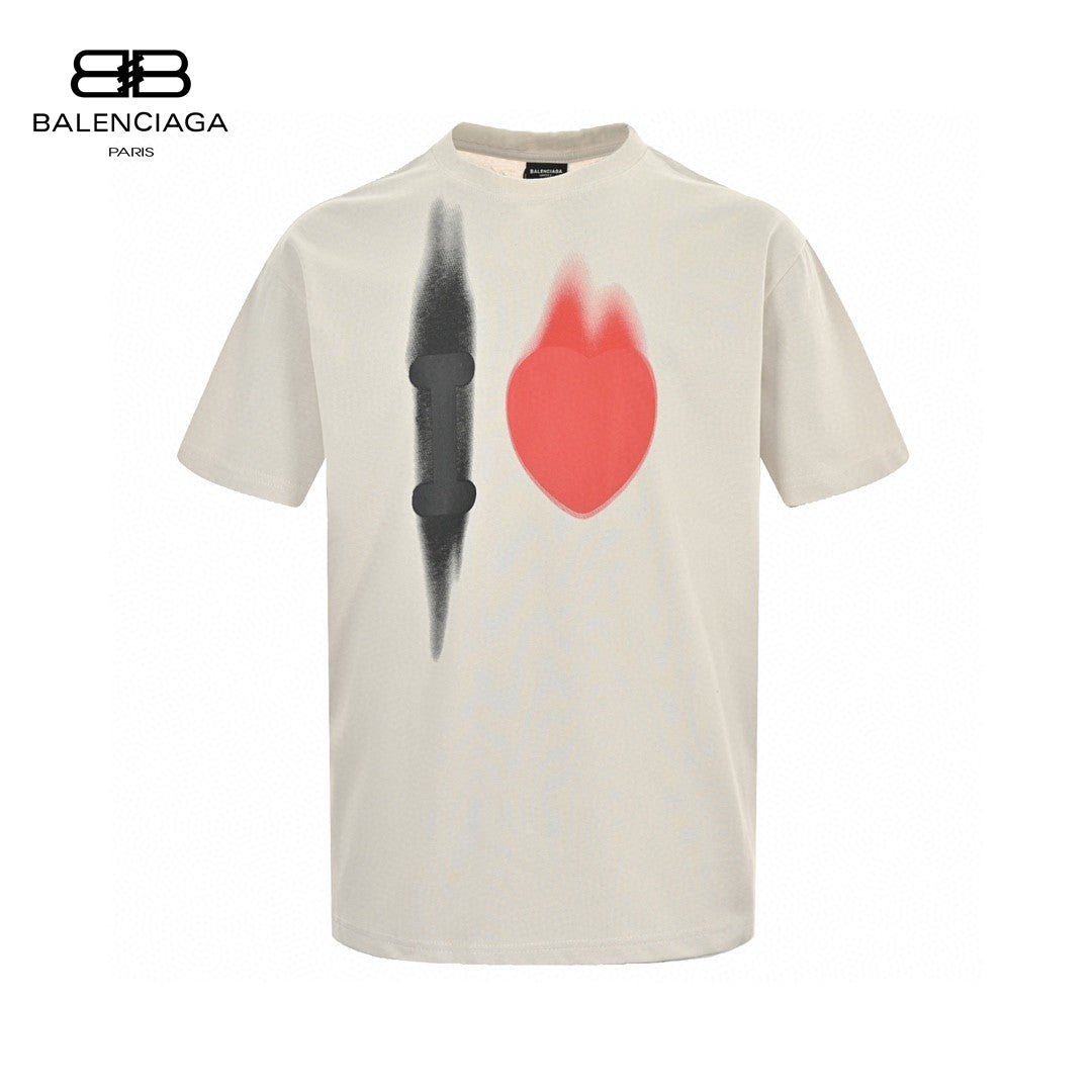 T-shirt beige Balenciaga à motif abstrait