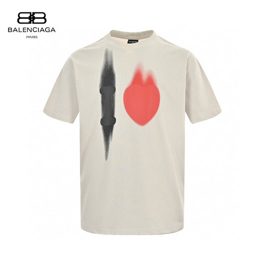 T-shirt beige Balenciaga à motif abstrait