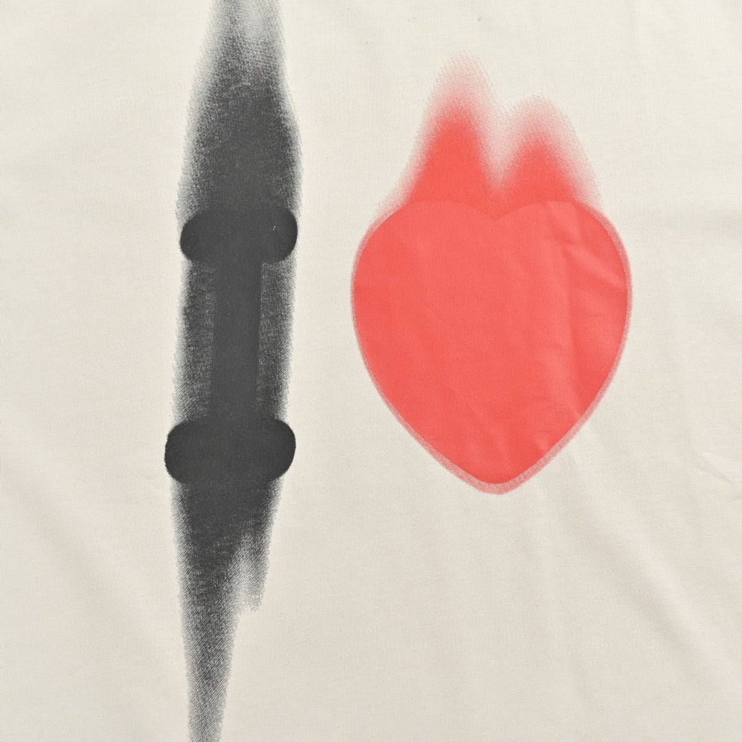 T-shirt beige Balenciaga à motif abstrait