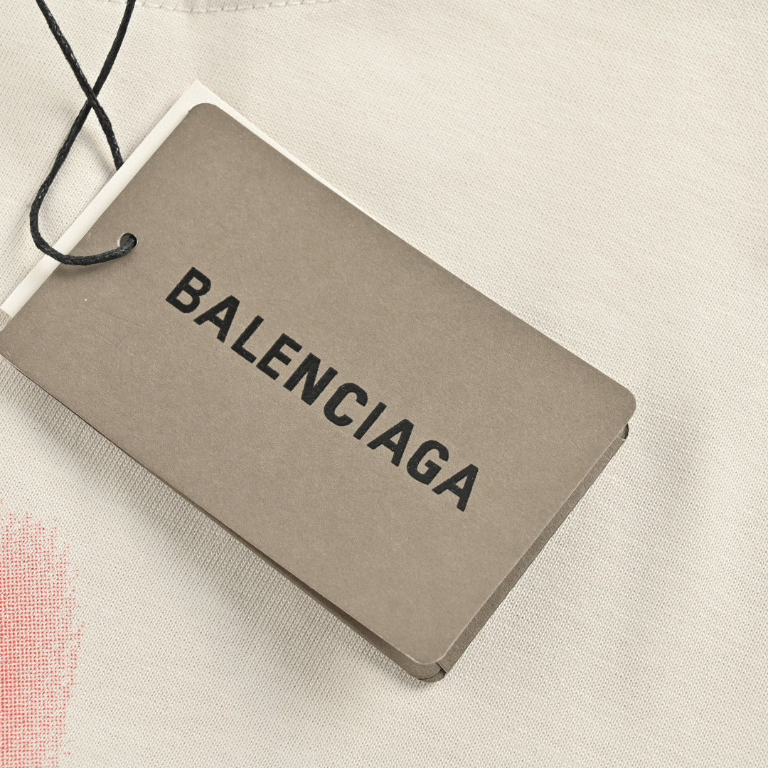 T-shirt beige Balenciaga à motif abstrait