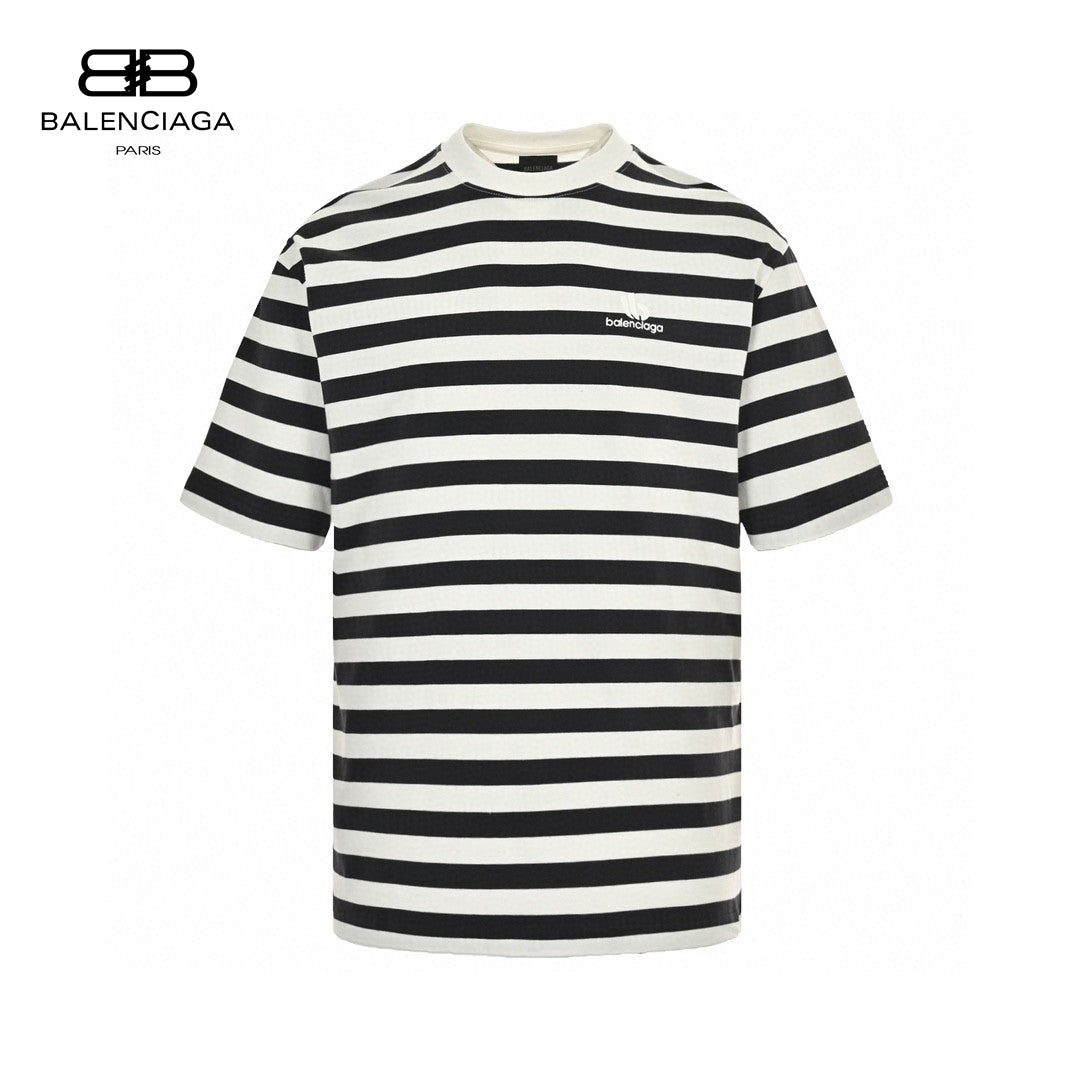 T-shirt rayé noir et blanc Balenciaga