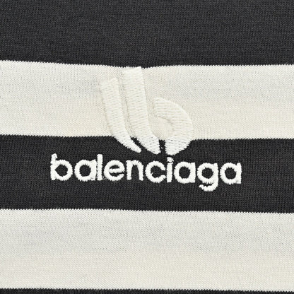 T-shirt rayé noir et blanc Balenciaga